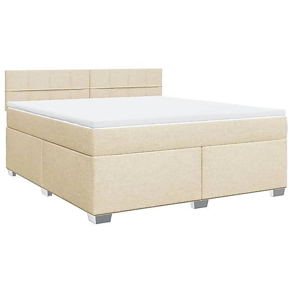 vidaXL Boxspringbett mit Matratze Creme 180x200 cm Stoff 3288272 günstig online kaufen