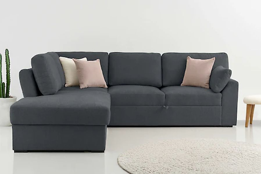 Home affaire Ecksofa "Citry", (304 St.), Breite 242 cm, Chenille, Bettfunkt günstig online kaufen