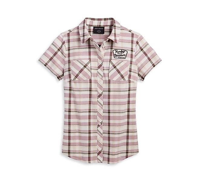 HARLEY-DAVIDSON Kurzarmhemd Damen Biker Shift Gears Plaid Shirt Motorrad Ka günstig online kaufen