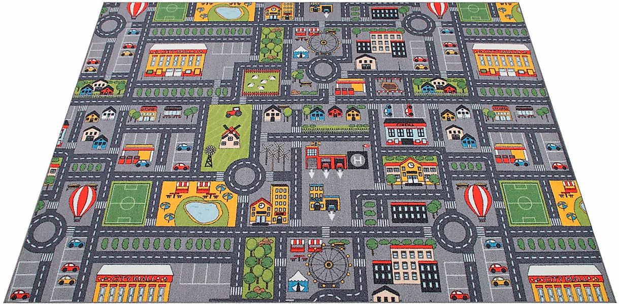 Paco Home Kinderteppich "Bino 577" rechteckig 4 mm Höhe Kurzflor, Straßen-S günstig online kaufen