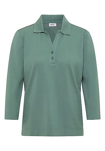 CECIL Langarmshirt – Poloshirt mit Knopfdetail günstig online kaufen