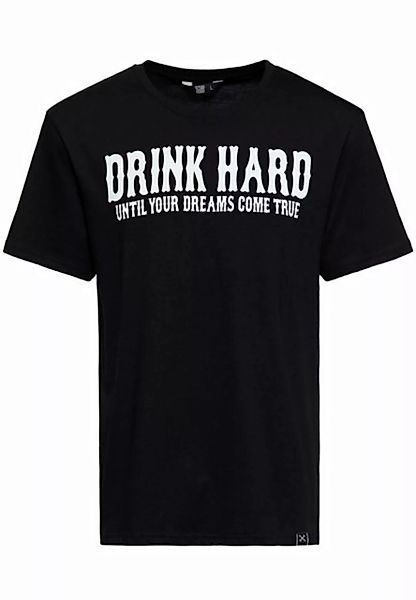 KingKerosin Print-Shirt Drink Hard (1-tlg) mit Statement Spruch günstig online kaufen