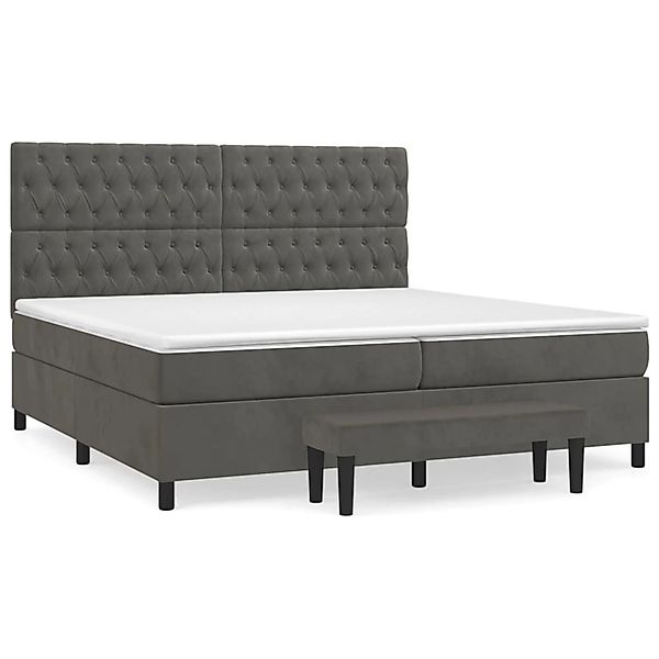 vidaXL Boxspringbett mit Matratze Dunkelgrau 200x200 cm Samt1357761 günstig online kaufen