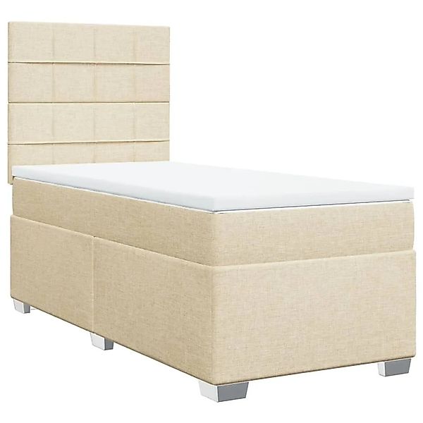vidaXL Boxspringbett mit Matratze Creme 90x190 cm Stoff 3292648 günstig online kaufen