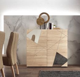 INOSIGN Highboard "Vittoria" Breite 121 cm, Front mit Siebdruck und Spiegel günstig online kaufen