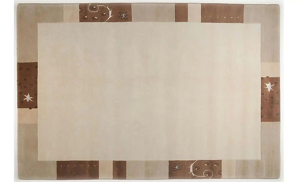 THEKO Wollteppich  Royal Ganges ¦ beige ¦ Viskose ¦ Maße (cm): B: 90 H: 1,3 günstig online kaufen