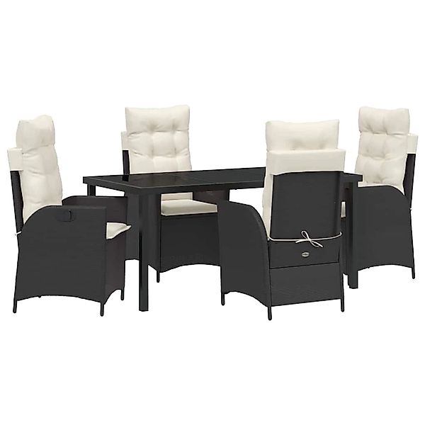 vidaXL Garten Essgruppe 5-Tlg Schwarz Poly Rattan 3380480 günstig online kaufen
