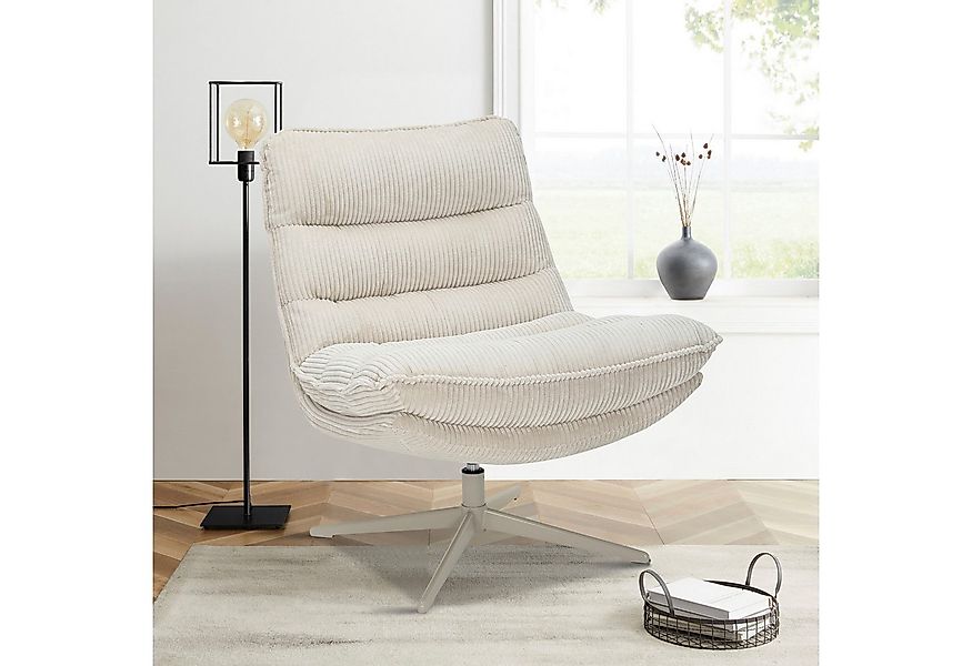 OTTO home Sessel AVAA, Loungesessel im softem Cord-Bezug, 360° Grad drehbar günstig online kaufen