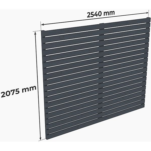 Holzbrüder Carport-Seitenwand Ralf Fichte 207,5 cm x 254 cm Anthrazitgrau günstig online kaufen