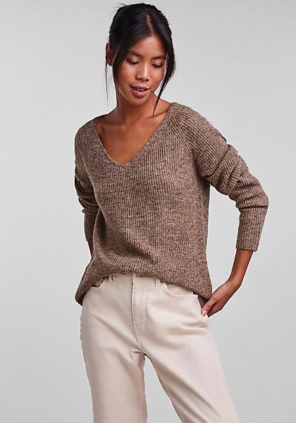pieces V-Ausschnitt-Pullover PCELLEN LS V-NECK KNIT günstig online kaufen