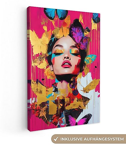 OneMillionCanvasses® Leinwandbild Frau - Abstrakt - Farbenfroh, Fotodruck ( günstig online kaufen
