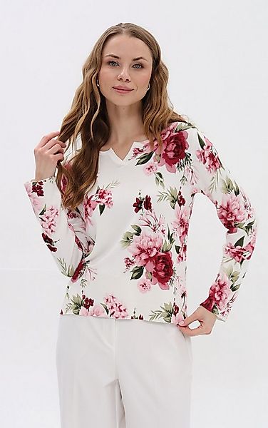 Passioni Strickpullover mit Blumenprint günstig online kaufen