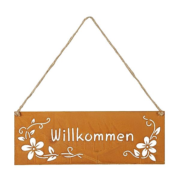 Levandeo® Dekohänger, Schild Willkommen 25x9cm Außen günstig online kaufen