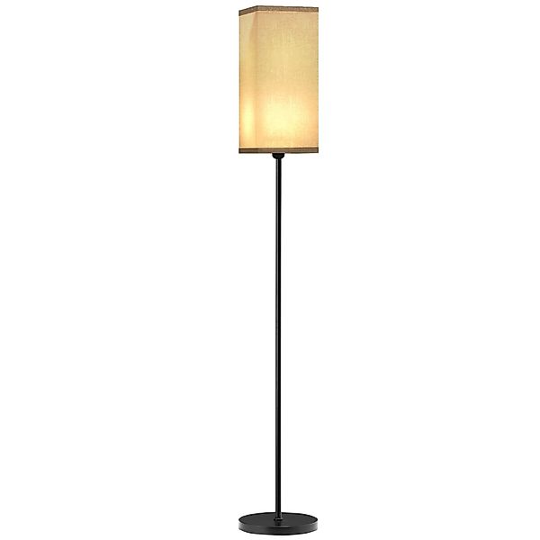 HOMCOM Stehlampe mit Fußschalter Metall Polyester Schwarz Ø25 x 161,5H cm günstig online kaufen