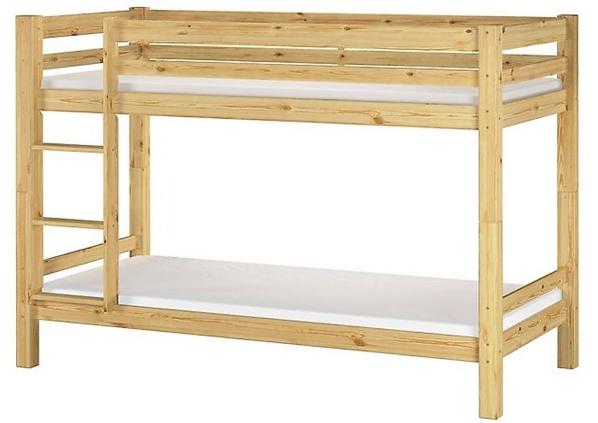 ERST-HOLZ Etagenbett Etagenbett 90 x 200 Kiefer Massiv mit Rollrost und Mat günstig online kaufen