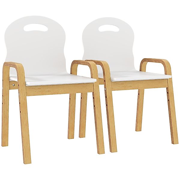 AIYAPLAY 2er Set Kinderstuhl aus Holz Stapelbar Höhenverstellbar Schreibtis günstig online kaufen