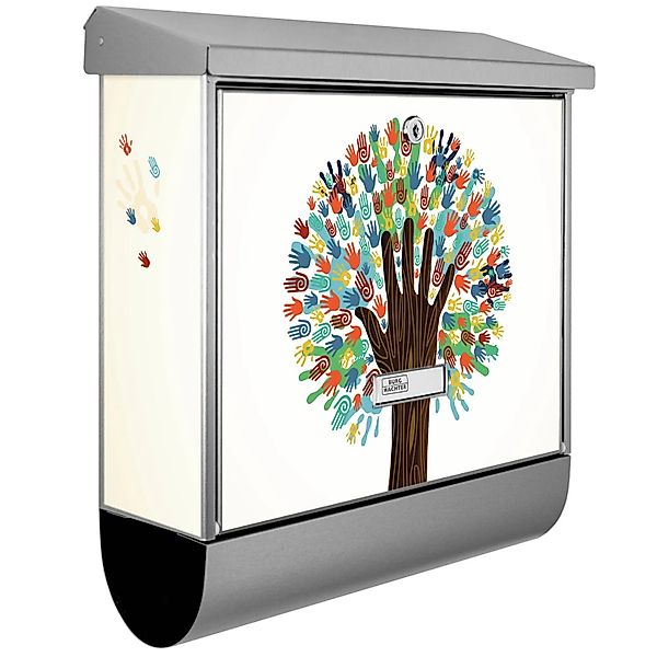 Banjado Briefkasten Edelstahl 38x39x12cm Mit Zeitungsfach Inkl. Montagemate günstig online kaufen