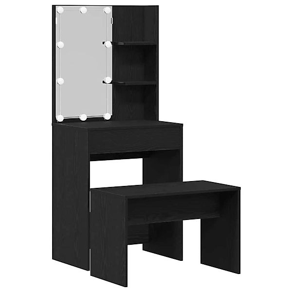 vidaXL Schminktisch Set Schwarz Eichen-Optik 60 x 40 x 140 cm 3333069 günstig online kaufen