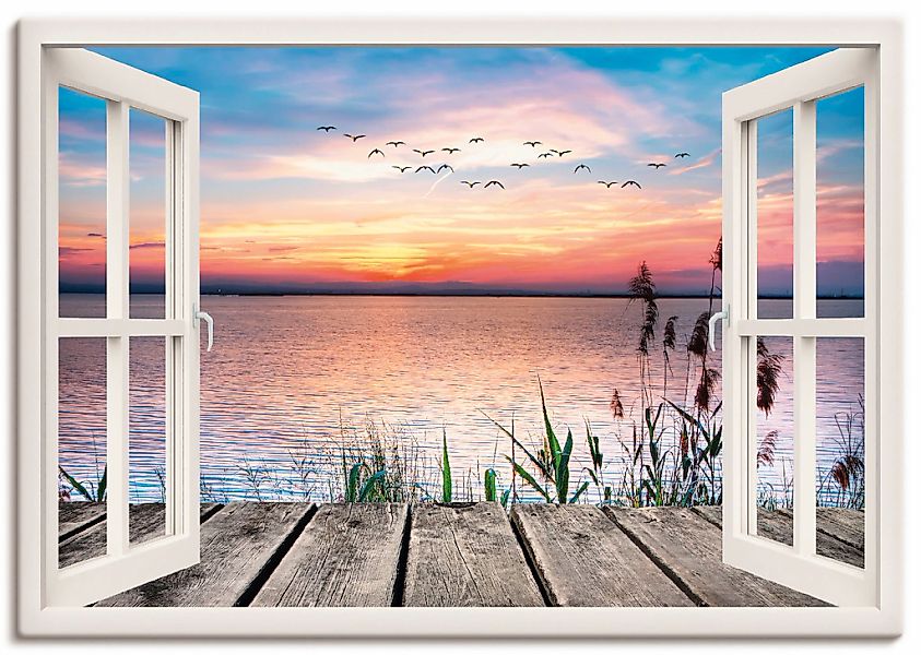 Artland Wandbild "See in den Farben der Wolken" Fensterblick 1 Stk. tlg. al günstig online kaufen