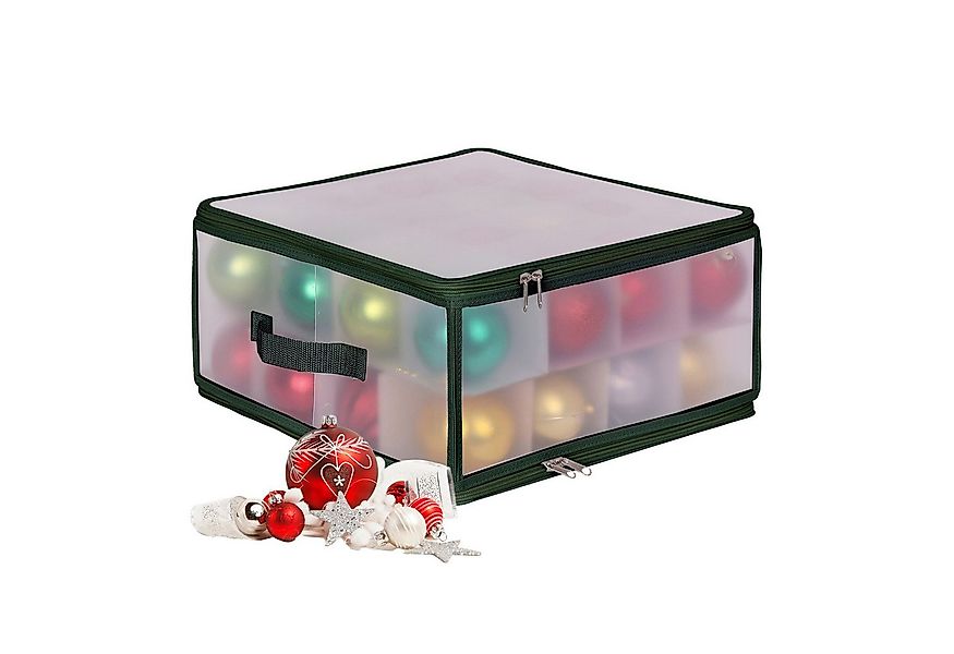 relaxdays Aufbewahrungsbox Weihnachtskugel Aufbewahrungsbox, grün günstig online kaufen