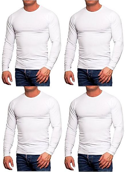 Jack & Jones Langarmshirt (4er-Pack) Basic Shirts mit Rundhalsausschnitt günstig online kaufen