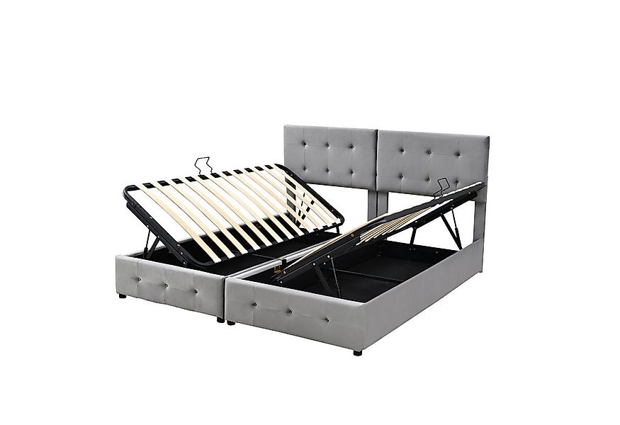 SOFTWEARY Stauraumbett mit Bettkasten und Lattenrost (Kombinationsbett, 180 günstig online kaufen