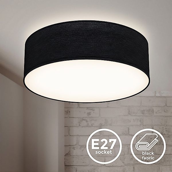 B.K.Licht LED Deckenleuchte Deckenleuchte Stoff-Deckenlampe Ø30cm günstig online kaufen