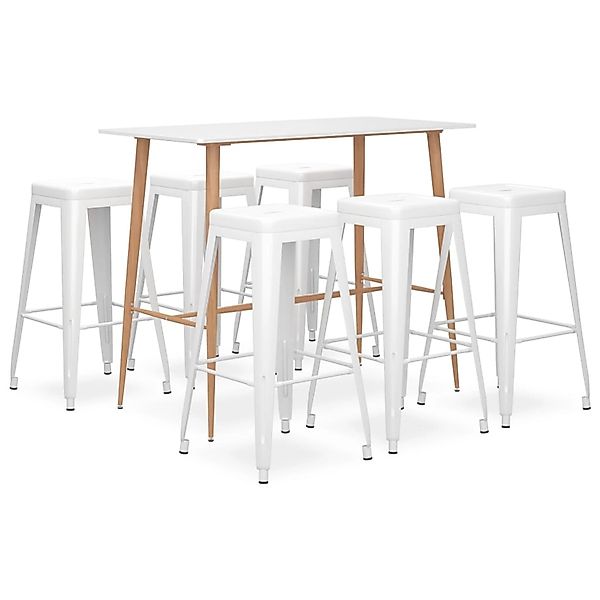 vidaXL 7-tlg. Bar-Set Weiß Modell 11 günstig online kaufen