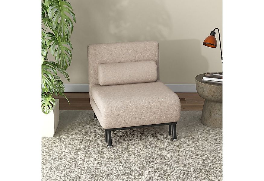 HOMCOM Sessel mit Bettfunktion, Rückenkissen (Klappbett mit Bettfunktion, 1 günstig online kaufen