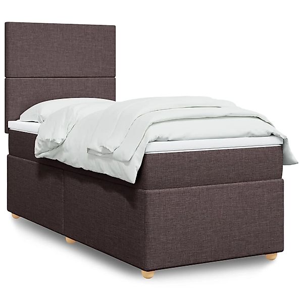 vidaXL Boxspringbett mit Matratze Dunkelbraun 90x190 cm Stoff 3293431 günstig online kaufen