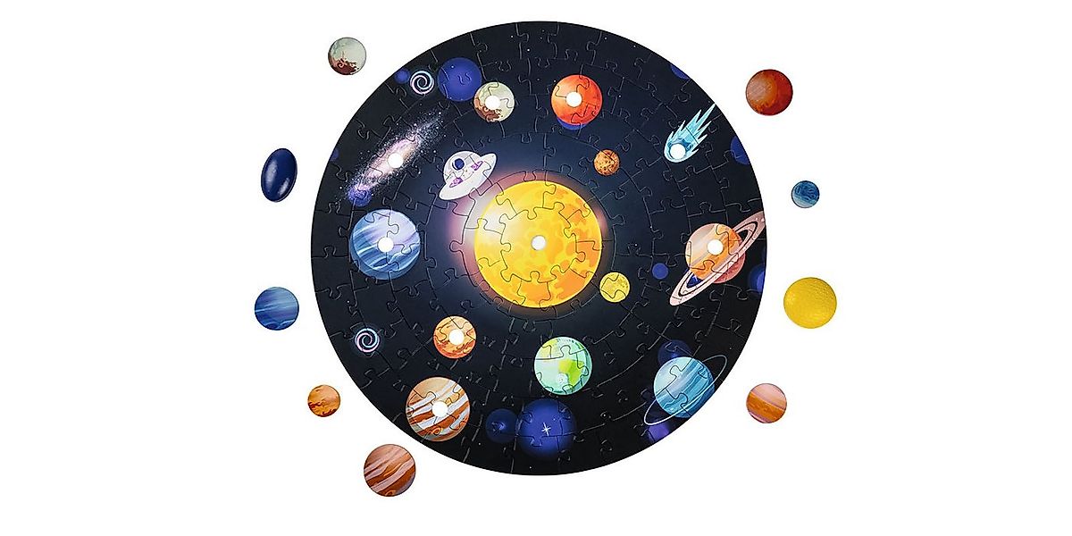 Playtive Puzzle Playtive Puzzle Sonnensystem mit LED Solar System 102 tlg., günstig online kaufen