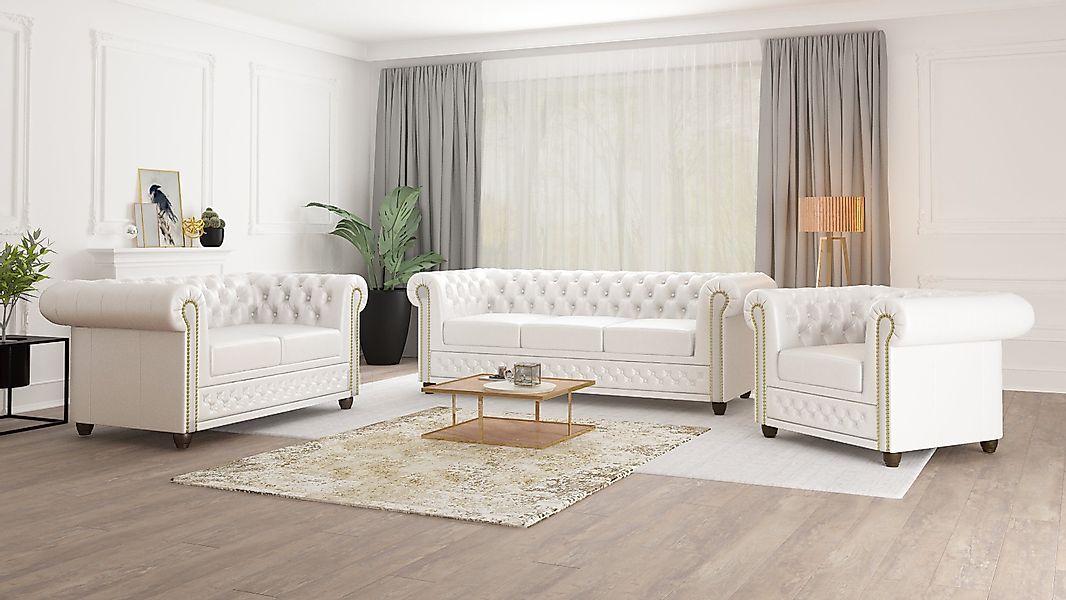 S-Style Möbel Polstergarnitur Chesterfield Jeff 3+2+1 günstig online kaufen