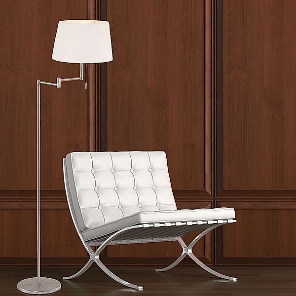 Stehleuchte Bella in Silber und Weiß E27 günstig online kaufen