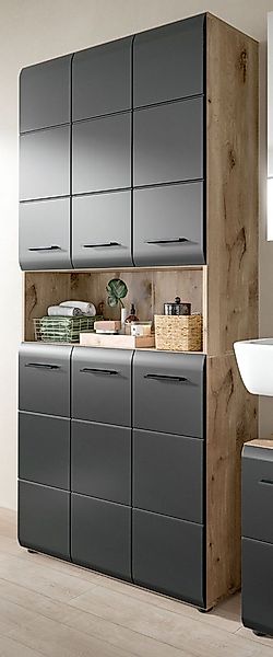 Inn.Furn Hochschrank Cover (6-türiger Bad- und Mehrzweckschrank Schwarz und günstig online kaufen