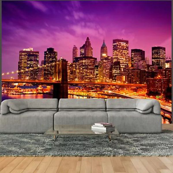 artgeist Fototapete Brooklyn Bridge und Manhattan bei Nacht mehrfarbig Gr. günstig online kaufen