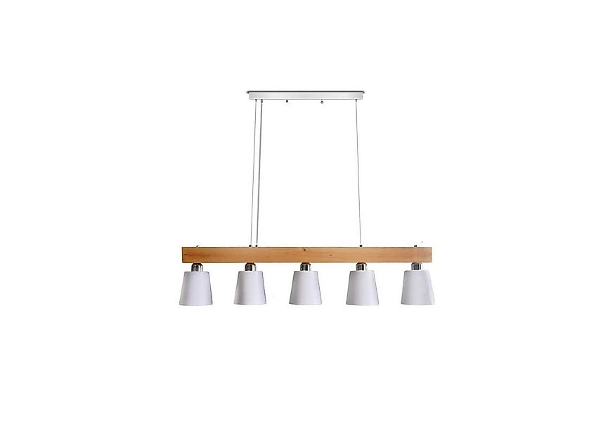 Nettlife Pendelleuchte Esstisch 5-Flammig Holz Metall E27 150cm, LED wechse günstig online kaufen