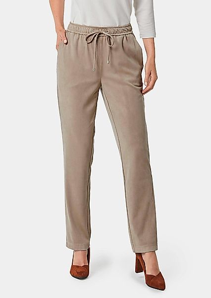 GOLDNER Stoffhose Kurzgröße: Freizeithose SARA, Veloursleder-Optik günstig online kaufen