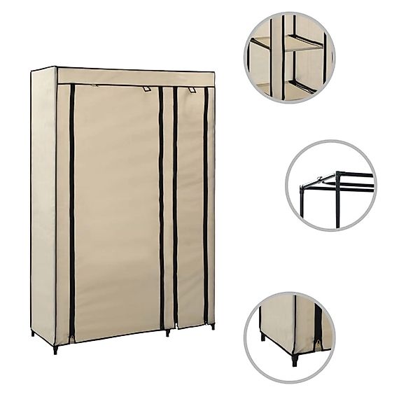Faltschrank Creme 110x45x175 Cm Stoff günstig online kaufen