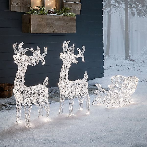 Lights4fun LED-Dekofigur LED-Rentiere mit Schlitten Swinsty, Weihnachtsbele günstig online kaufen