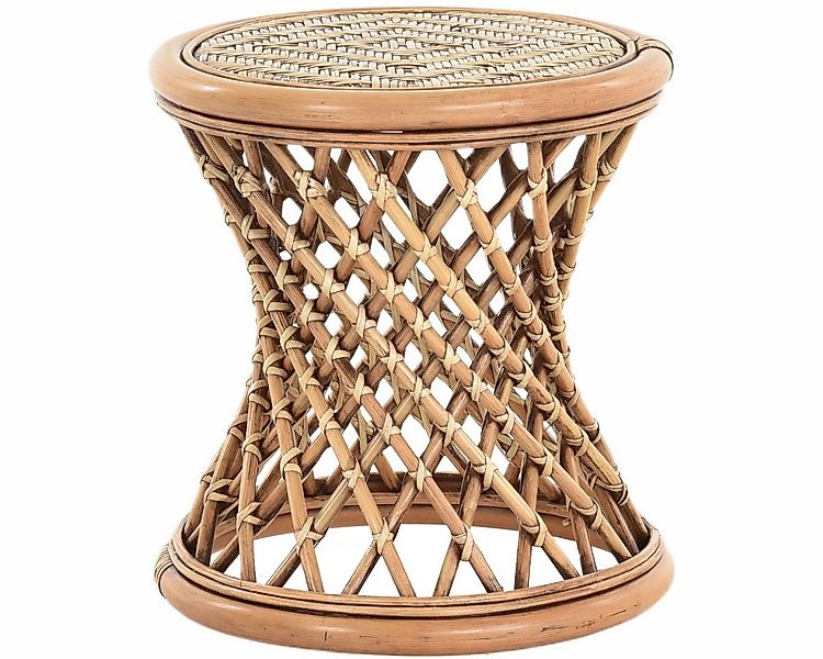 Krines Home Fußhocker Rattan Hocker Sitzhocker Rattanhocker Blumenhocker Sc günstig online kaufen