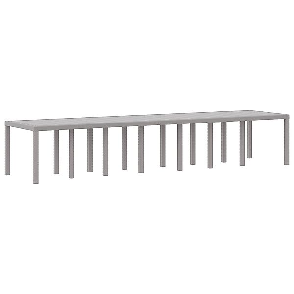 vidaXL Gartentisch Hellgrau 400x100x73 cm Poly Rattan 3378531 günstig online kaufen