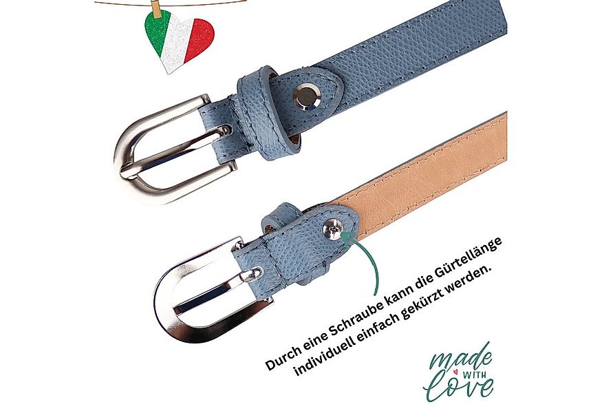 MIRROSI Ledergürtel Damen Gürtel Echtleder, Made in Italy, 18mm breit (Pass günstig online kaufen