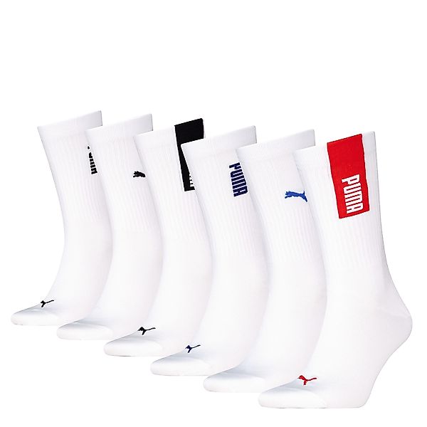 PUMA Socken 6 Paar tlg. mit Rippenbündchen, Logo und Schriftzug günstig online kaufen