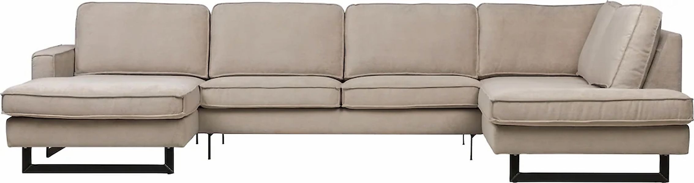 Home affaire Wohnlandschaft "Pinto, 350 cm, U-Form, XXL, mit Ottomanen" Cor günstig online kaufen