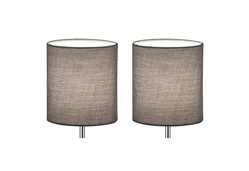 Lichthandel Hoch Lampenschirm grau / weiß 2 Stück Lampenschirm für Tischlam günstig online kaufen