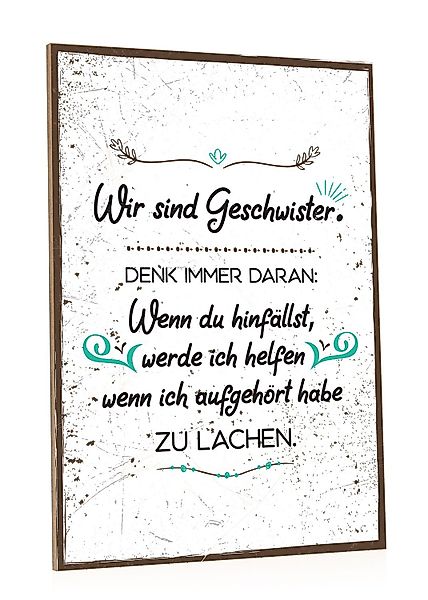 GRAVURZEILE Holzbild mit Spruch - Wir günstig online kaufen