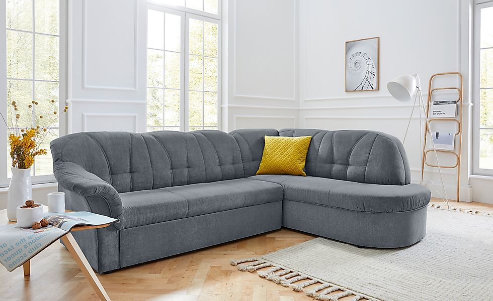 DOMO collection Ecksofa »Pegnitz, elegante Rückensteppung, zeitlose Formens günstig online kaufen