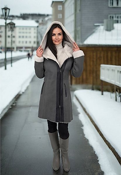 Hollert Wintermantel Damen Lammfellmantel Kate mit Kapuze günstig online kaufen