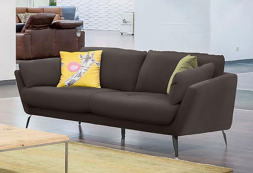 W.SCHILLIG 2-Sitzer "softy", mit dekorativer Heftung im Sitz, Füße schwarz günstig online kaufen