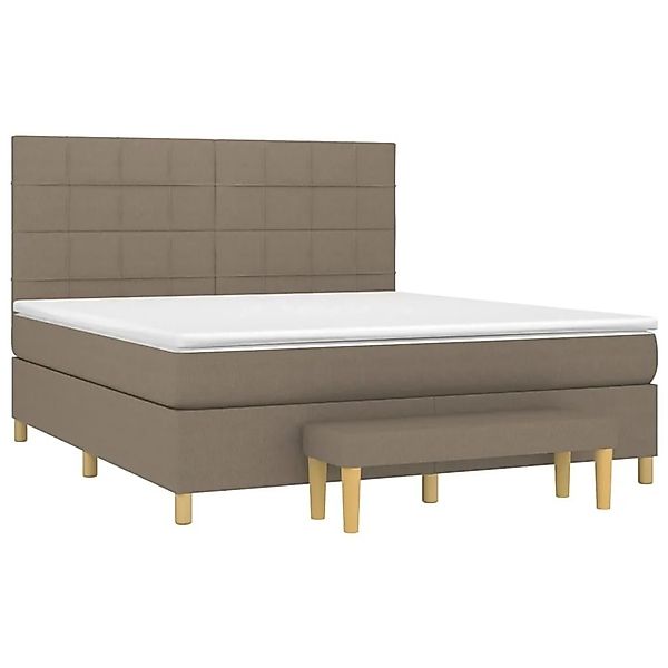 vidaXL Boxspringbett mit Matratze Taupe 180x200 cm Stoff 3137177 günstig online kaufen